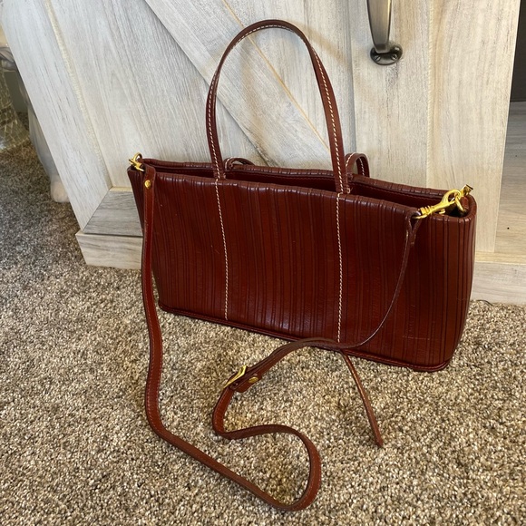 Vintage CEM Brown Leather 80's/90's Shoulder Handled Crossbody Handbag - Picture 5 of 14